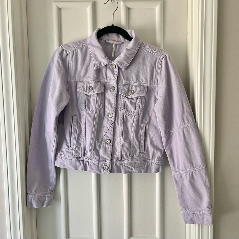 Free People Lavender Denim Jean Jacket